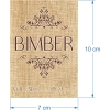 8 etykiet na butelki BIMBER  z ornamentem